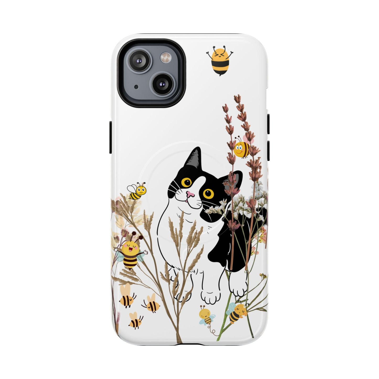 Cat Themed Tough Magnetic Phone Case, Cute Animal Design, Durable Protection, Gift for Cat Lovers, Fun Home Decor, Nature Inspired
