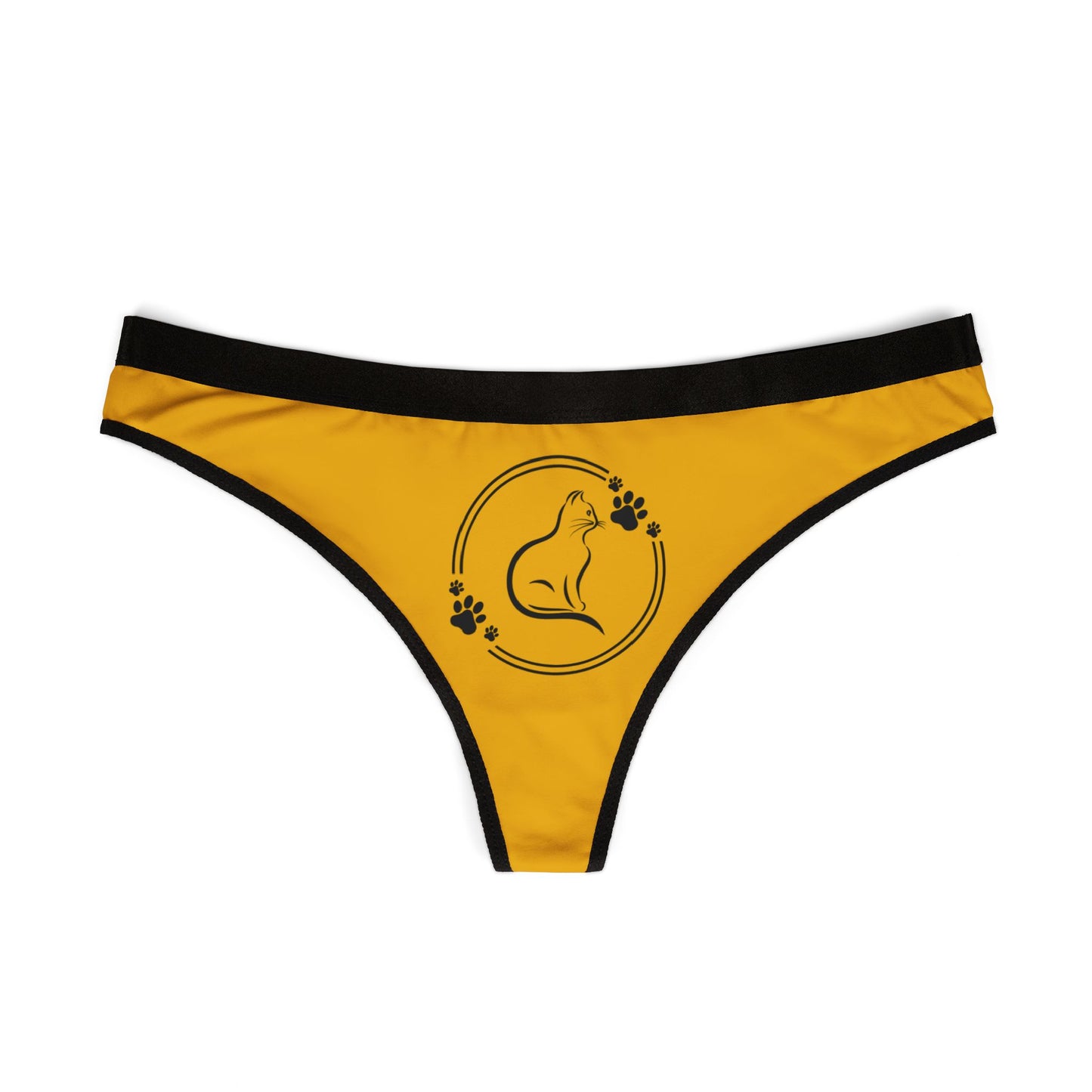 Women's Thongs with Fun Prints, Cute Underwear for Everyday Comfort, Unique Gifts, Yellow Thong for Summer, Pet Lovers, Fun Patterns