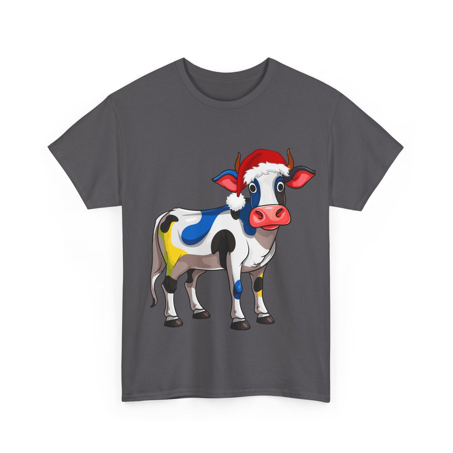 FUN Whimsical Painted Cow T-shirt, Unisex Cotton Tee