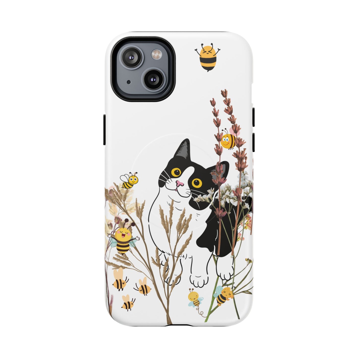 Cat Themed Tough Magnetic Phone Case, Cute Animal Design, Durable Protection, Gift for Cat Lovers, Fun Home Decor, Nature Inspired
