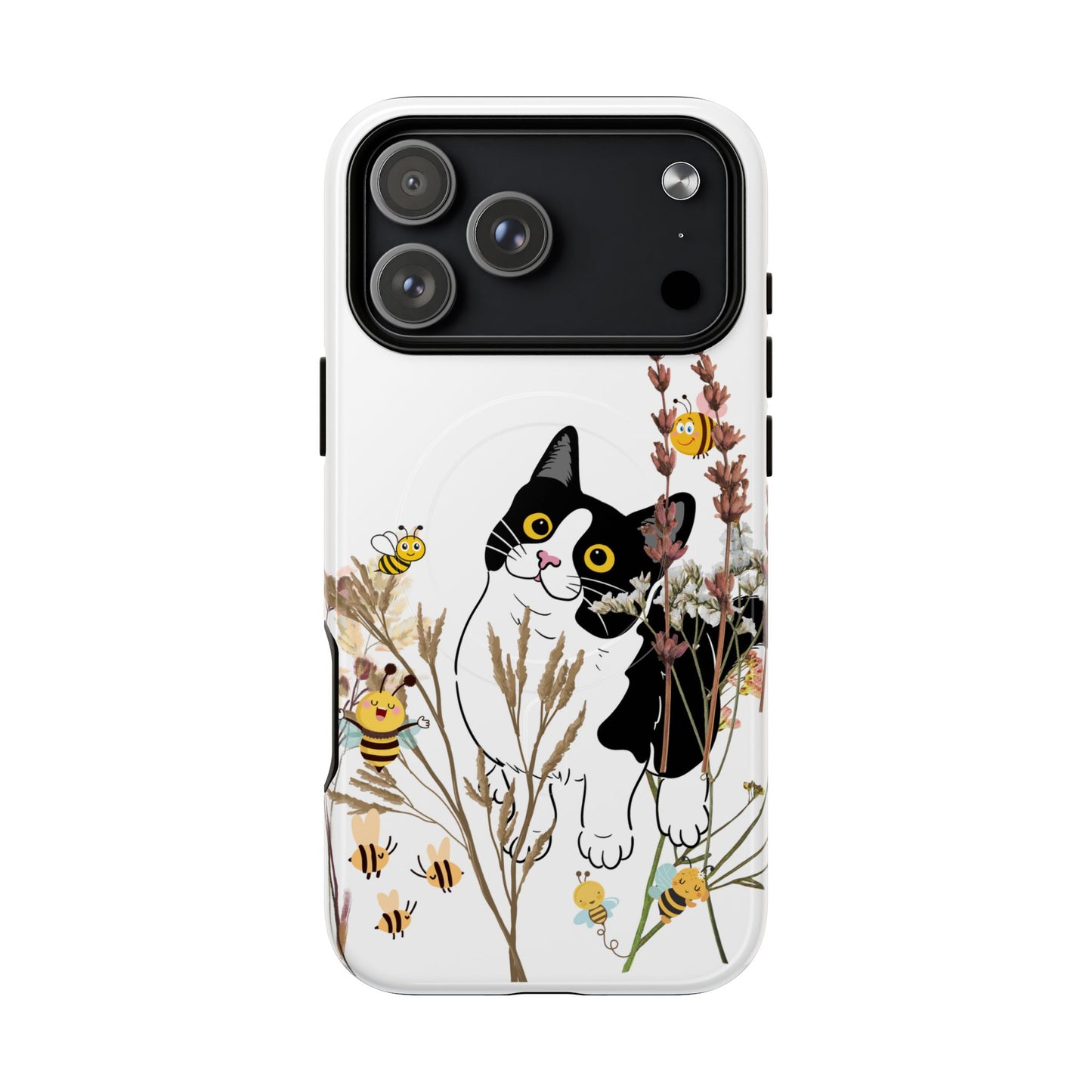 Cat Themed Tough Magnetic Phone Case, Cute Animal Design, Durable Protection, Gift for Cat Lovers, Fun Home Decor, Nature Inspired