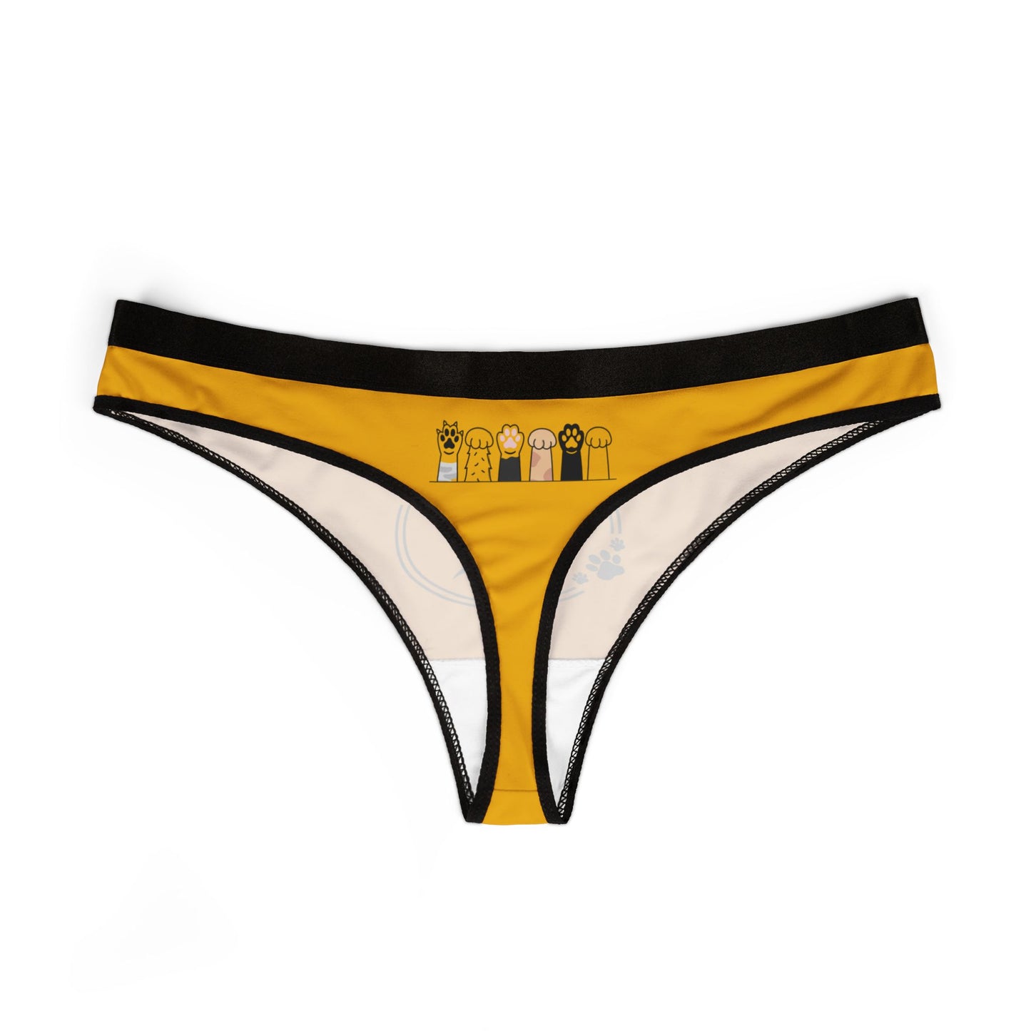 Women's Thongs with Fun Prints, Cute Underwear for Everyday Comfort, Unique Gifts, Yellow Thong for Summer, Pet Lovers, Fun Patterns
