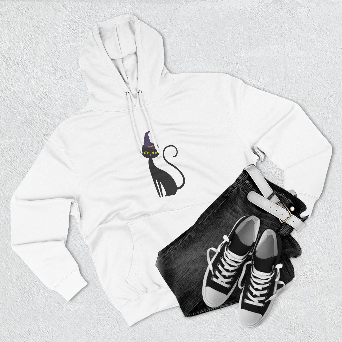 Cozy Cat-Inspired Fleece Hoodie: Perfect for Cat Lovers, Halloween, Casual Wear, Gift for Friends, Cozy Winter Layer