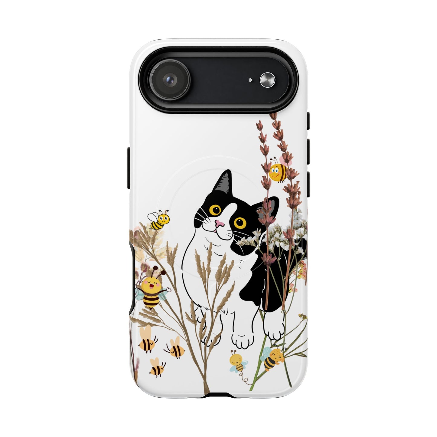 Cat Themed Tough Magnetic Phone Case, Cute Animal Design, Durable Protection, Gift for Cat Lovers, Fun Home Decor, Nature Inspired