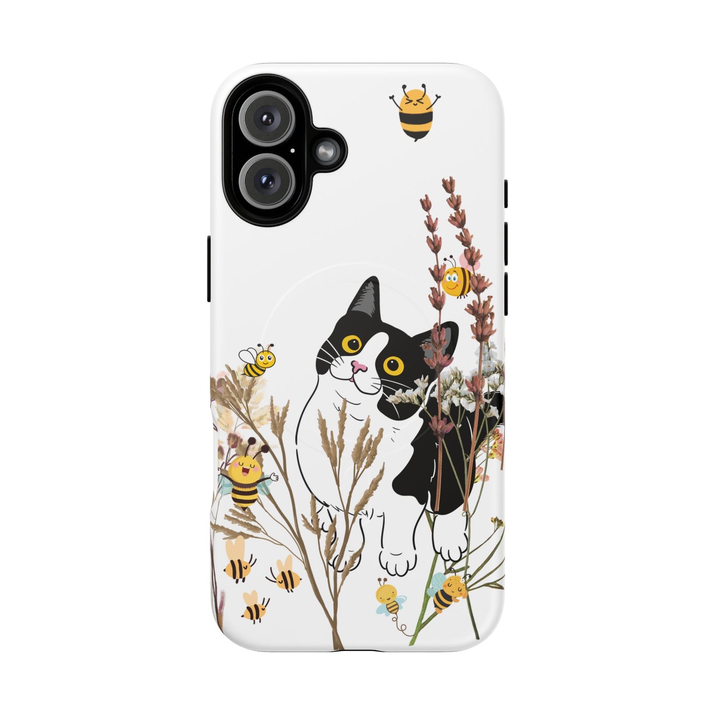 Cat Themed Tough Magnetic Phone Case, Cute Animal Design, Durable Protection, Gift for Cat Lovers, Fun Home Decor, Nature Inspired