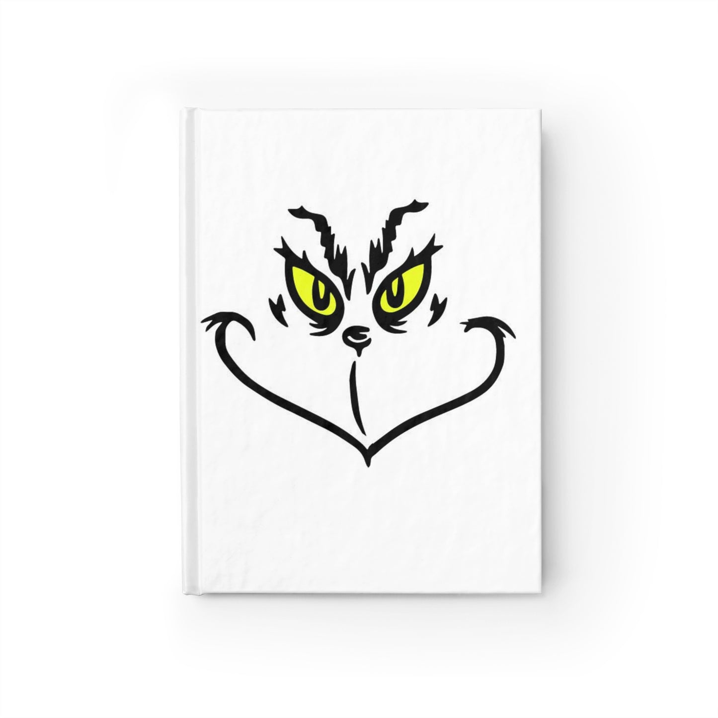 Whimsical Grinchy Journal, Holiday Gift, Cute Notebook, Grumpy Cat Design, Fun Writing Pad, Ideal for Kids and Teens