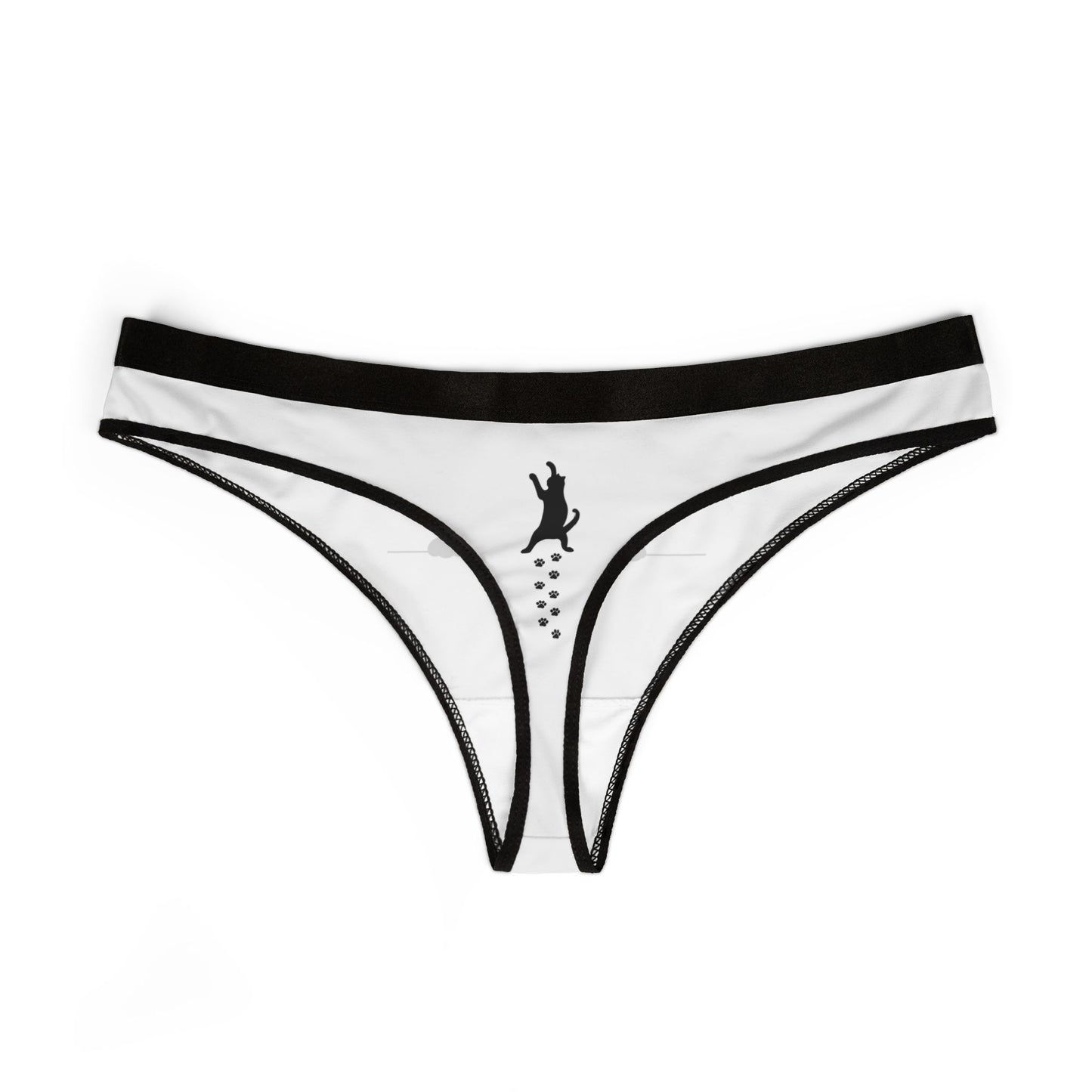 Cat-Themed Women's Thongs, Cute Cat Underwear, Funny Lingerie, Gift for Cat Lovers, Playful Innerwear