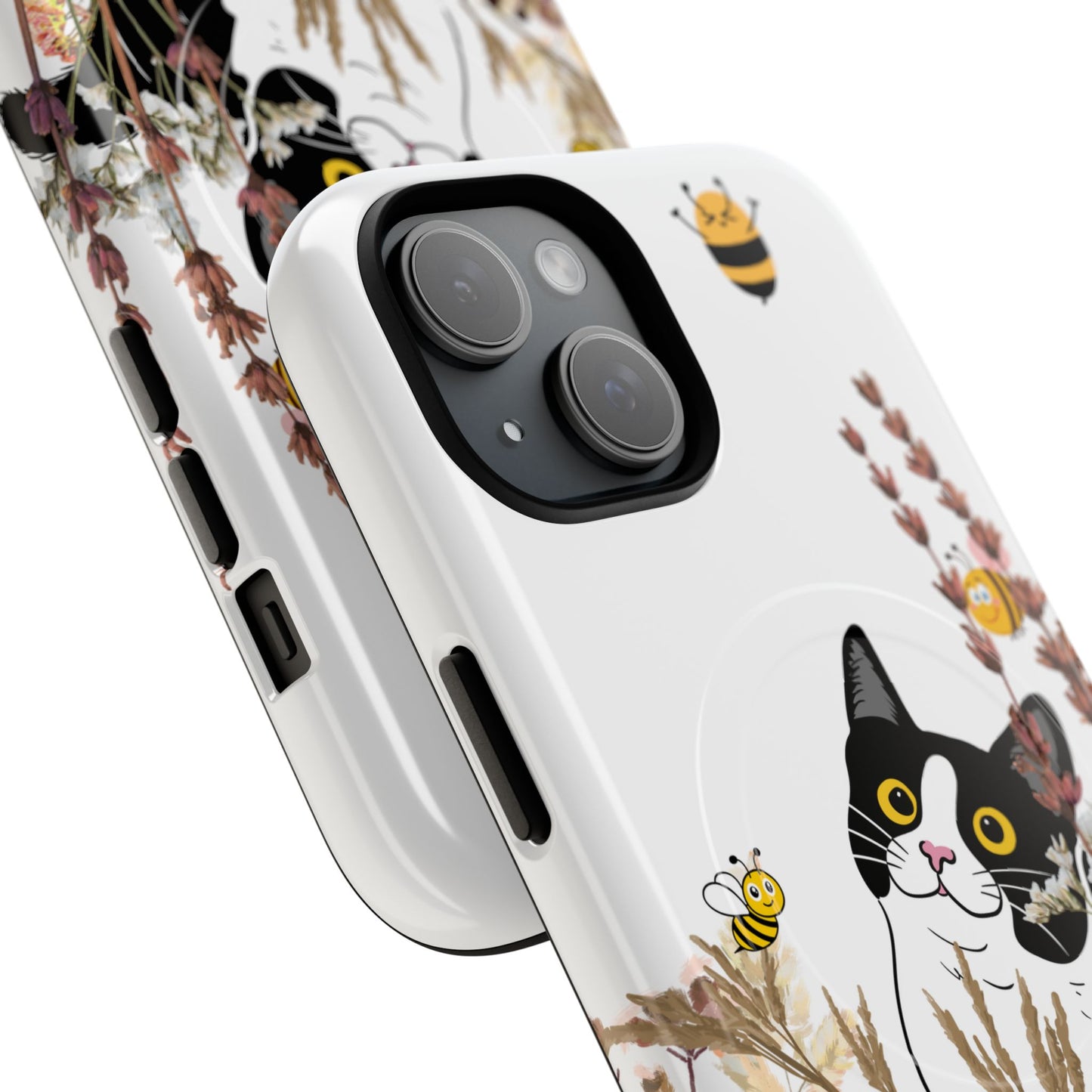 Cat Themed Tough Magnetic Phone Case, Cute Animal Design, Durable Protection, Gift for Cat Lovers, Fun Home Decor, Nature Inspired