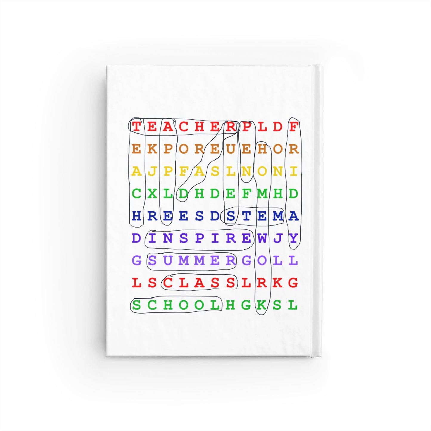 Colorful Teacher's Journal, Classroom Notebook, School Supplies, Educational Gift, Teacher Appreciation, Word Find