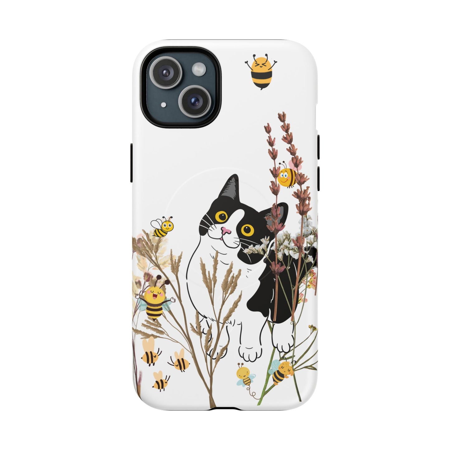 Cat Themed Tough Magnetic Phone Case, Cute Animal Design, Durable Protection, Gift for Cat Lovers, Fun Home Decor, Nature Inspired