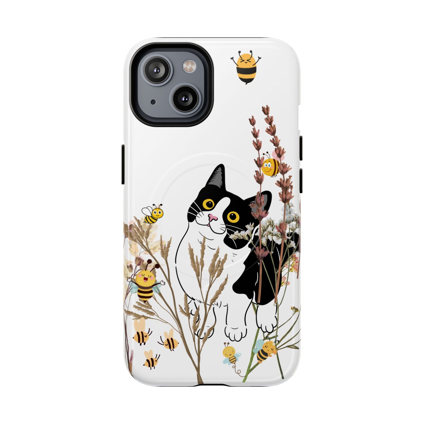 Cat Themed Tough Magnetic Phone Case, Cute Animal Design, Durable Protection, Gift for Cat Lovers, Fun Home Decor, Nature Inspired