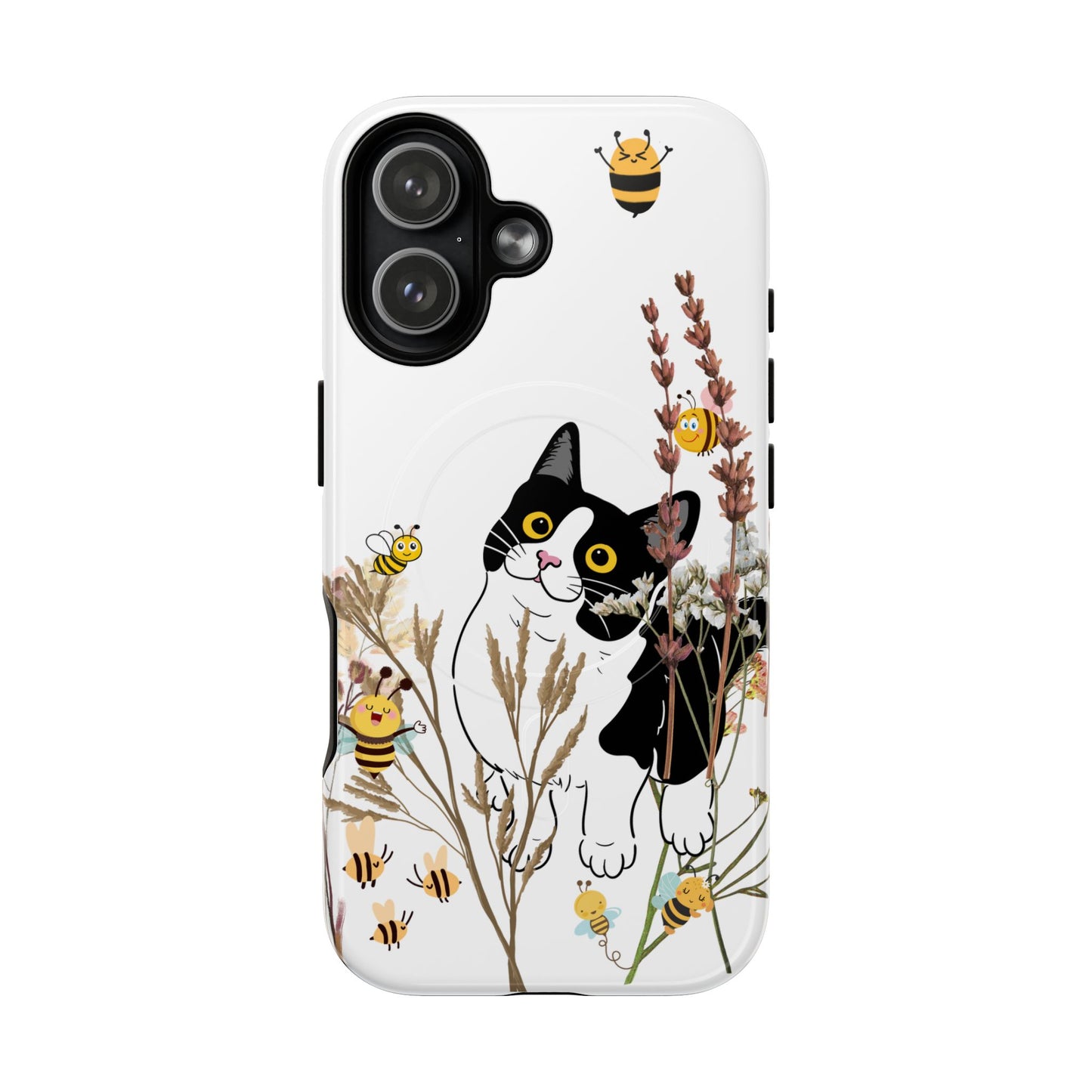 Cat Themed Tough Magnetic Phone Case, Cute Animal Design, Durable Protection, Gift for Cat Lovers, Fun Home Decor, Nature Inspired