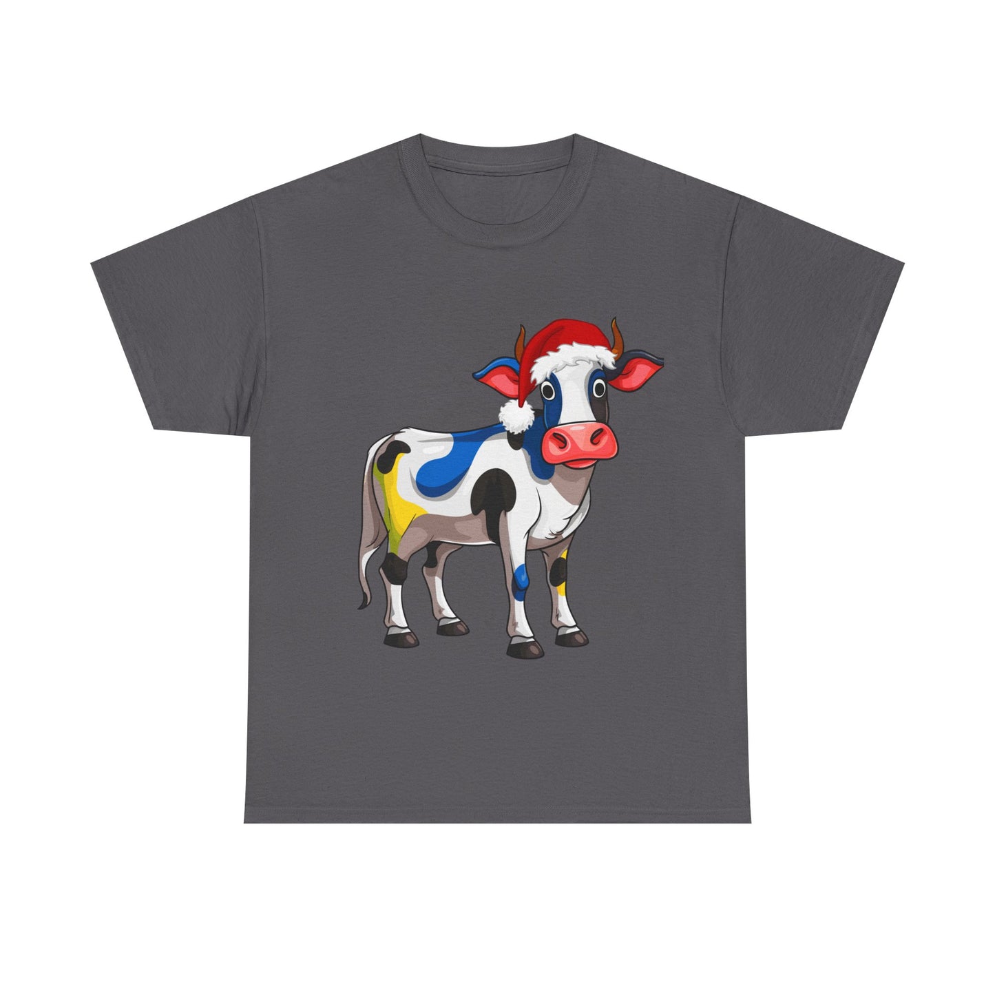 FUN Whimsical Painted Cow T-shirt, Unisex Cotton Tee