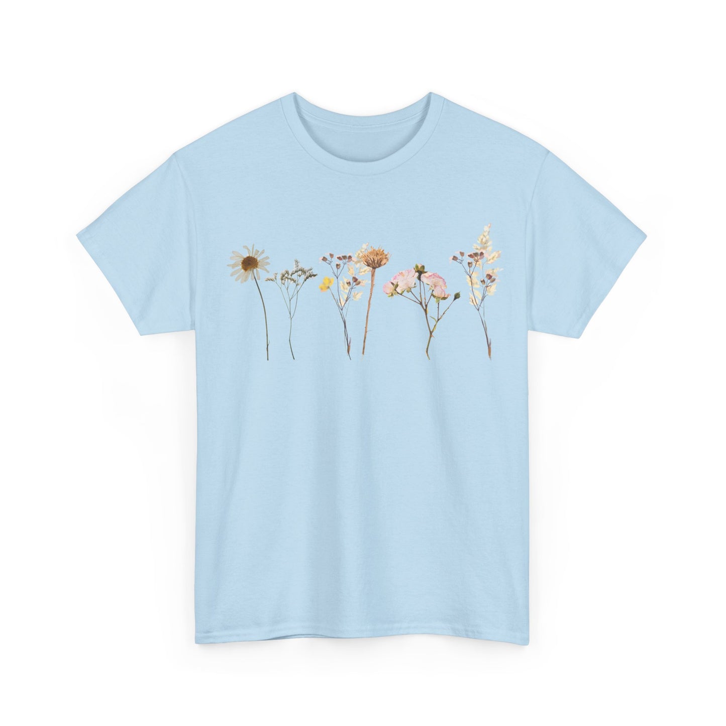 Flowery T-Shirt, Pretty,  Heavy Cotton Tee
