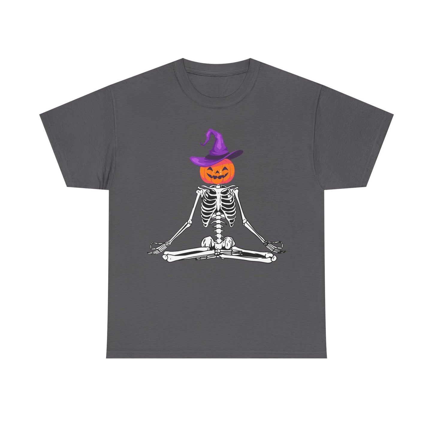 Namaste Skeleton Halloween, Unisex Heavy Cotton Tee