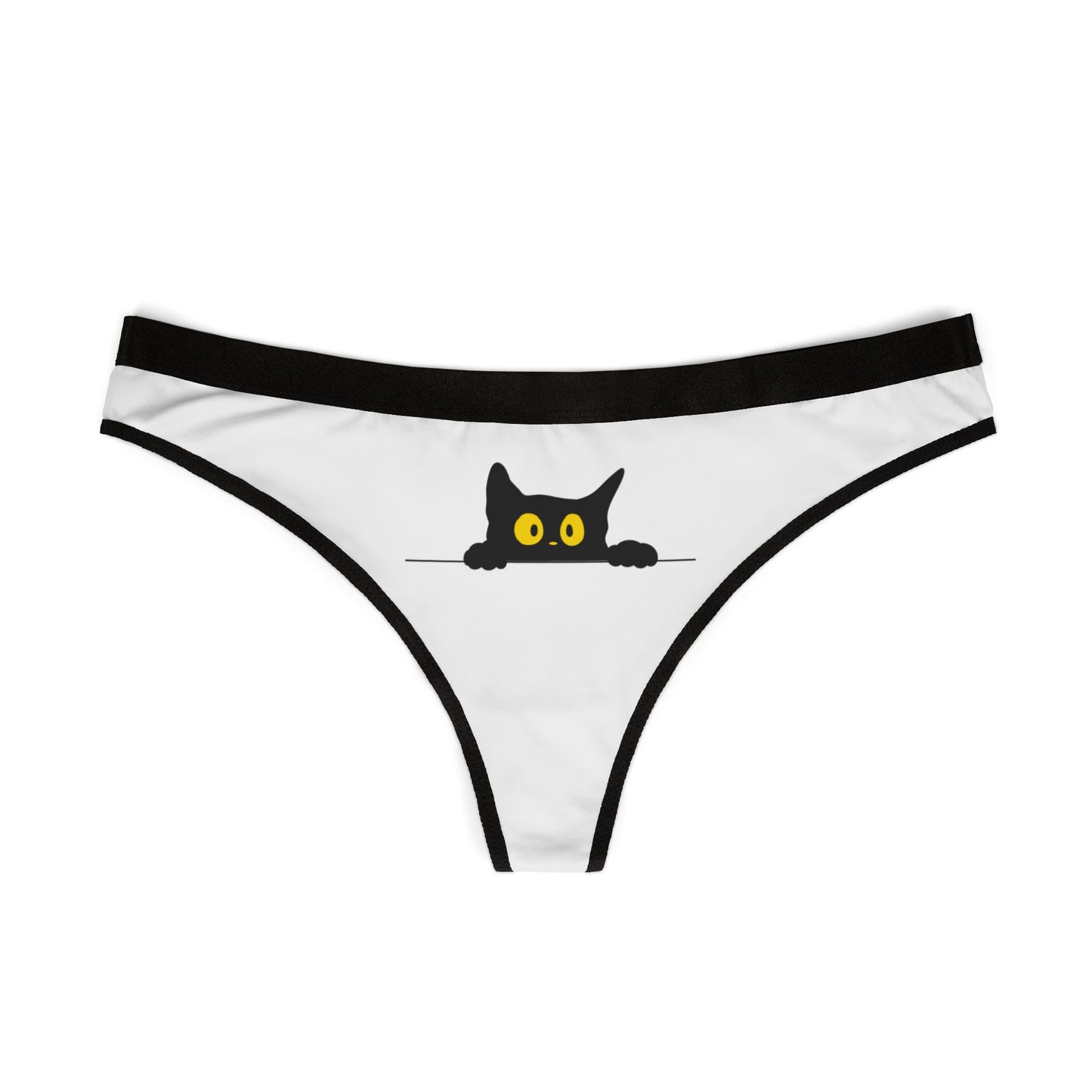 Cat-Themed Women's Thongs, Cute Cat Underwear, Funny Lingerie, Gift for Cat Lovers, Playful Innerwear