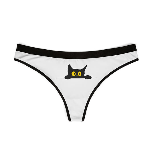 Cat-Themed Women's Thongs, Cute Cat Underwear, Funny Lingerie, Gift for Cat Lovers, Playful Innerwear