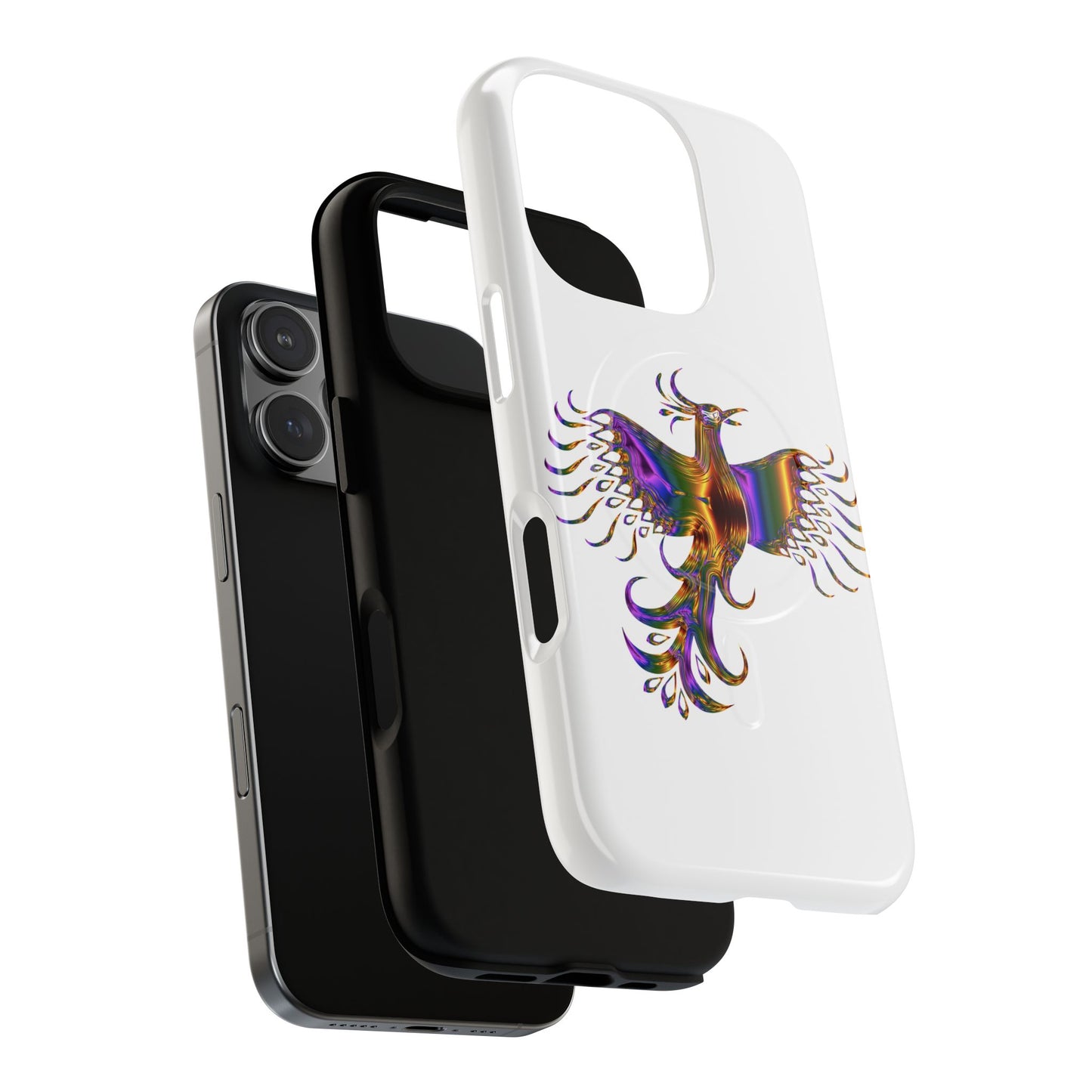 Vibrant Phoenix Magnetic Phone Case, Tough Phone Cover, Unique Smartphone Accessory, Gift for Tech Lovers, Holiday Essentials