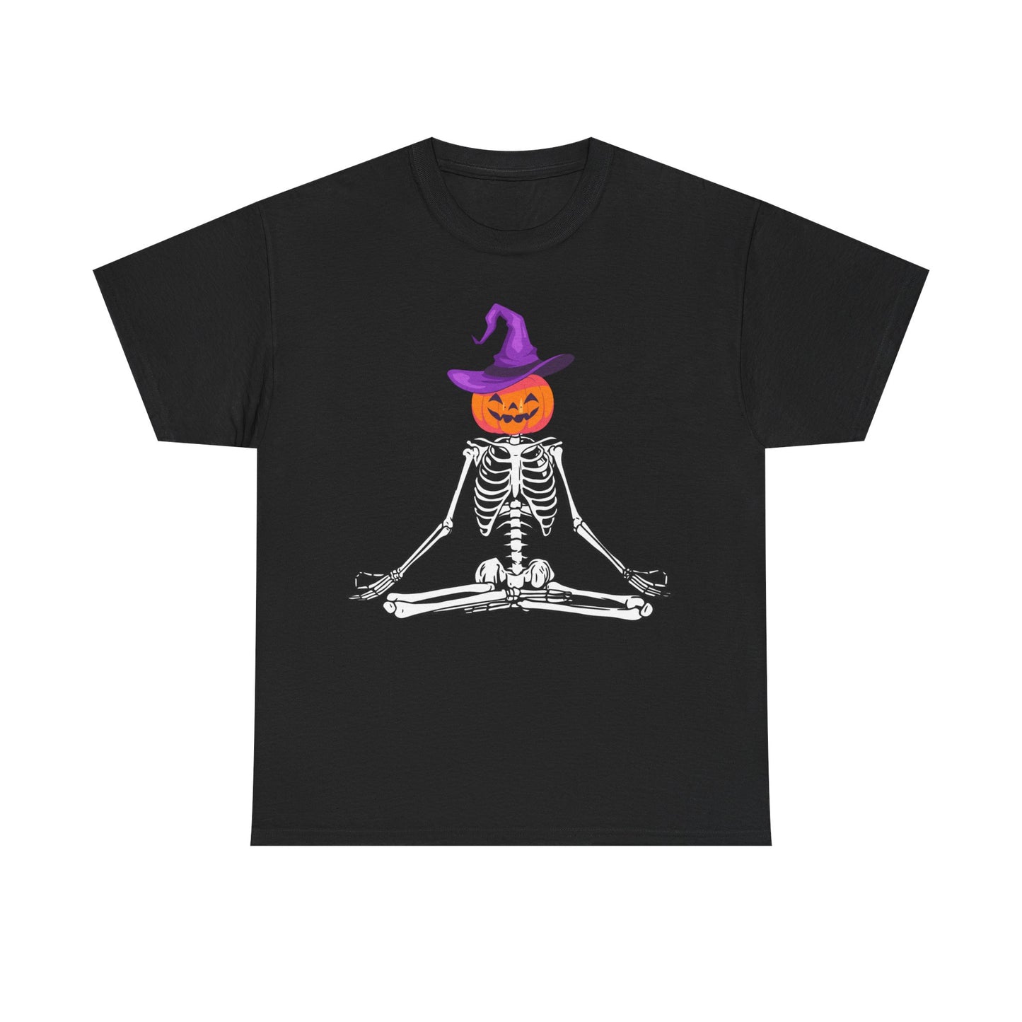 Namaste Skeleton Halloween, Unisex Heavy Cotton Tee