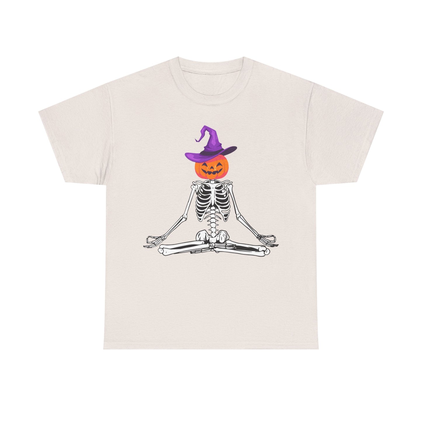 Namaste Skeleton Halloween, Unisex Heavy Cotton Tee