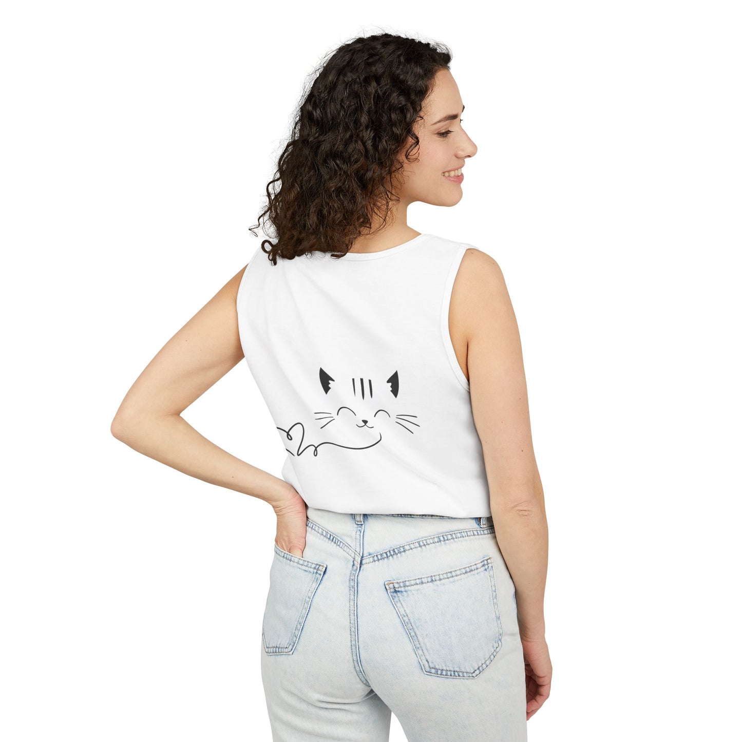 Cute Cat Face Tank Top, Summer Top, Gift for Cat Lovers, Animal Lover Apparel, Cute T-Shirt Alternative, Fun Casual Wear