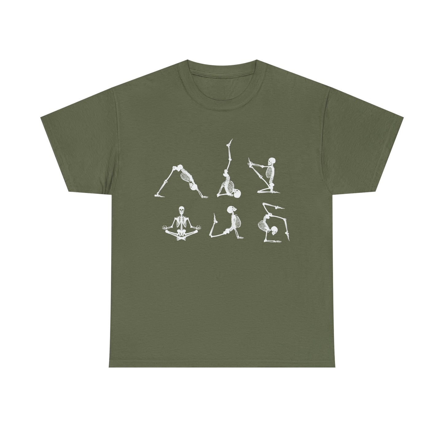 Skeleton, Yoga, Halloween, Unisex Heavy Cotton Tee