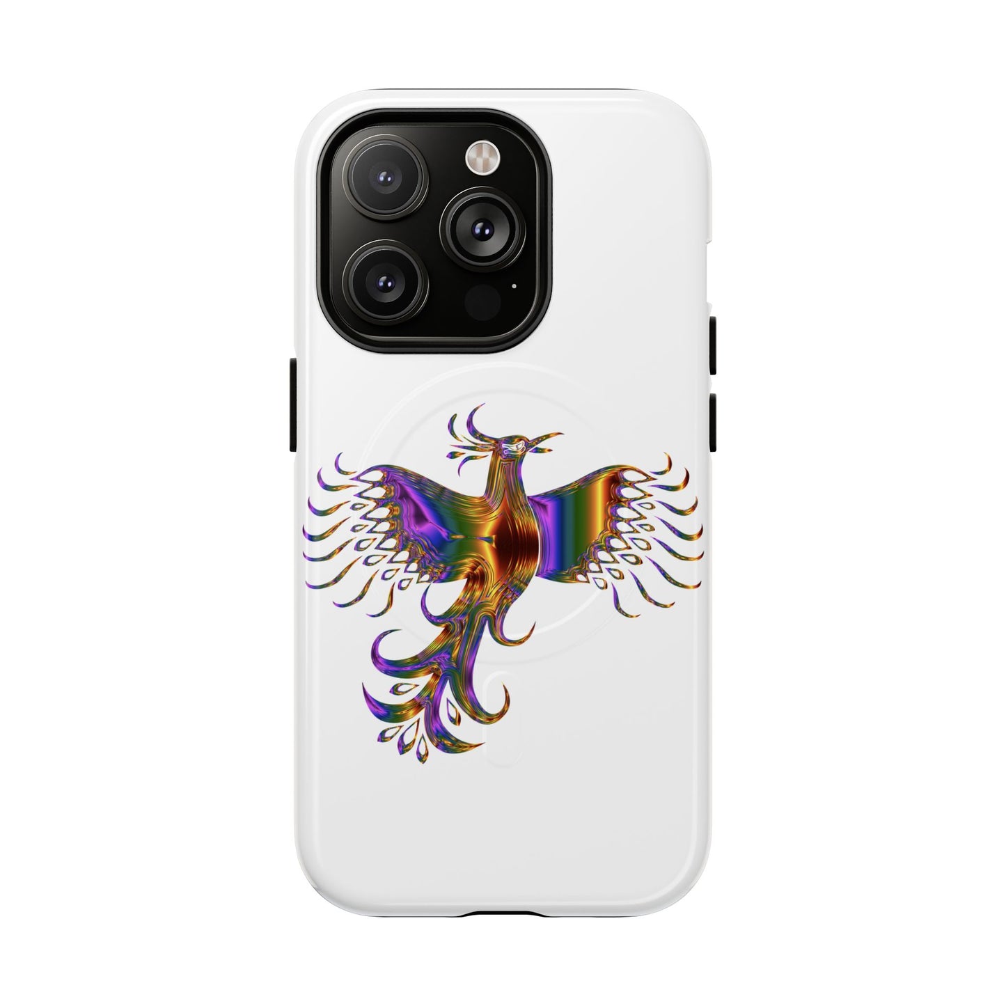 Vibrant Phoenix Magnetic Phone Case, Tough Phone Cover, Unique Smartphone Accessory, Gift for Tech Lovers, Holiday Essentials