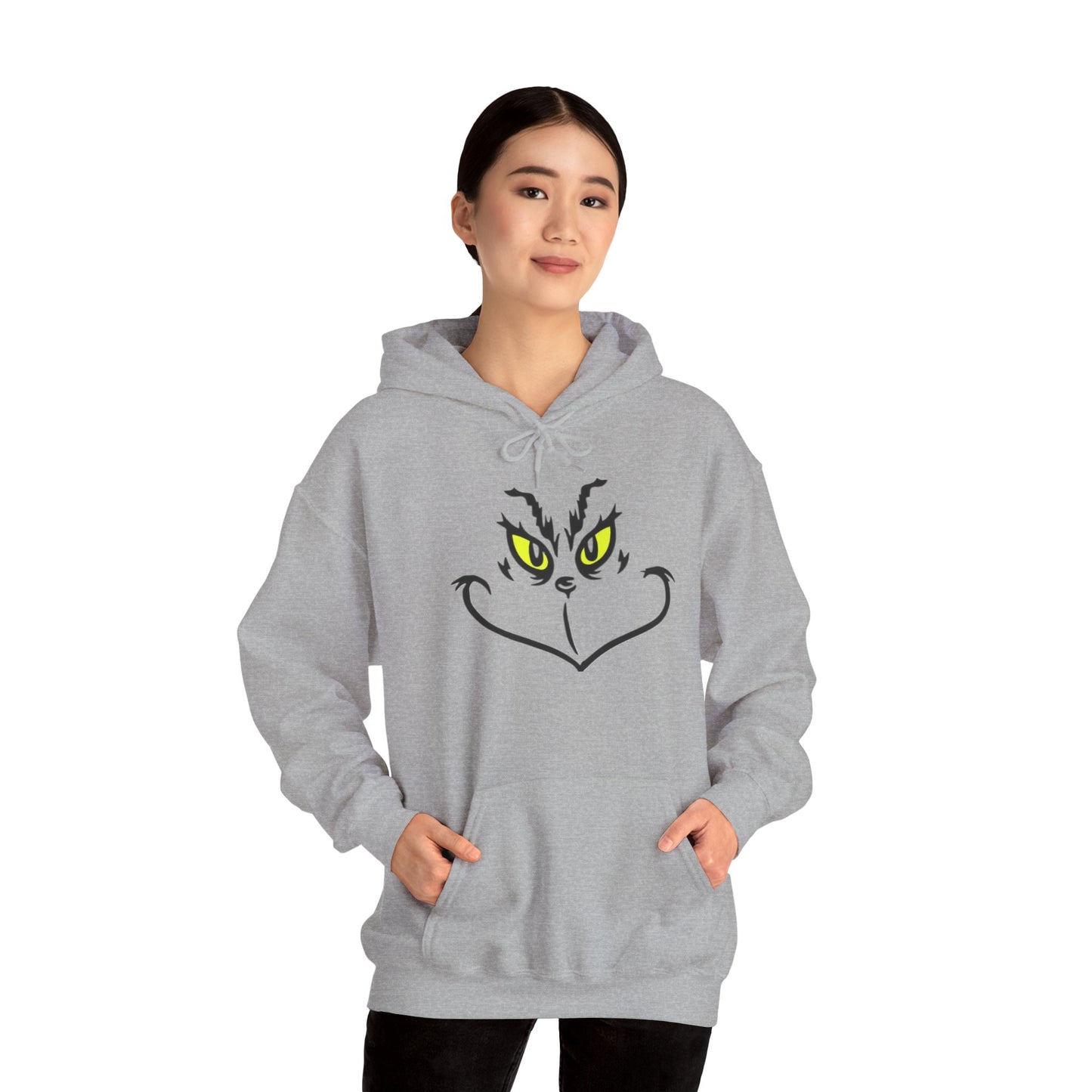 Holiday Spirit Hoodie: Cozy Unisex Sweatshirt with Grinch and Reindeer Design, Perfect for Christmas, Gift for Friends, Warm, Fun, Festive