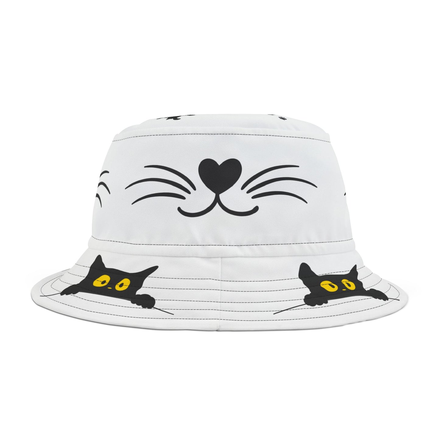 Cute Cat Bucket Hat - AOP Design, Animal Lover's Gift, Summer Fashion, Beach Accessory, Pet Owner Style
