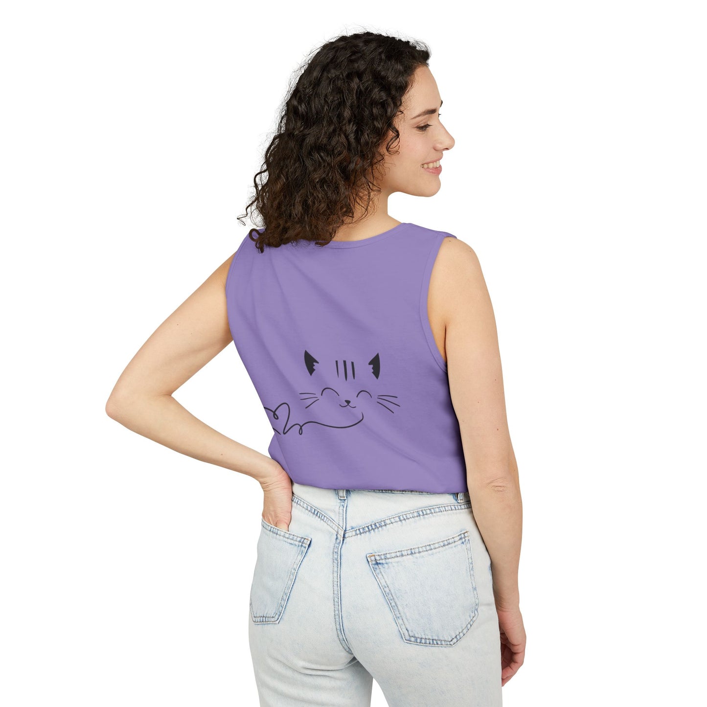 Cute Cat Face Tank Top, Summer Top, Gift for Cat Lovers, Animal Lover Apparel, Cute T-Shirt Alternative, Fun Casual Wear