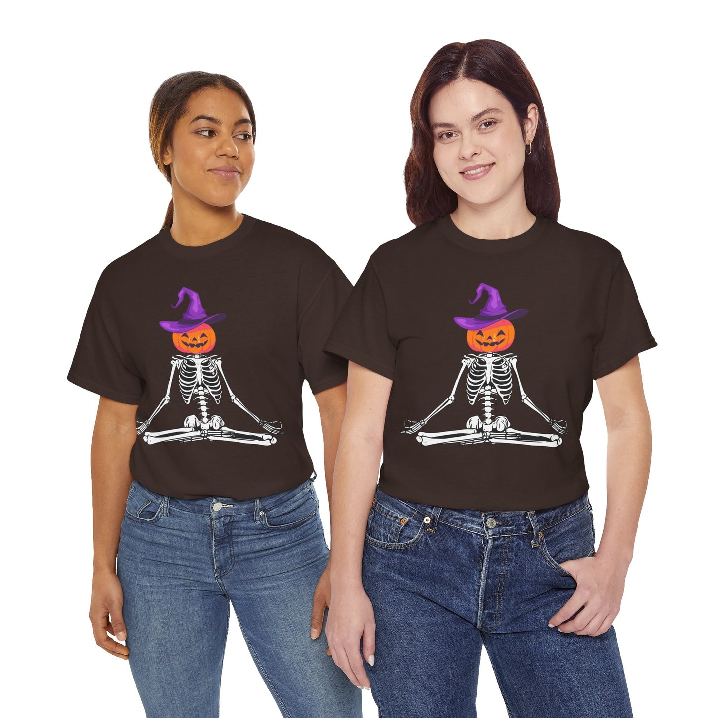 Namaste Skeleton Halloween, Unisex Heavy Cotton Tee