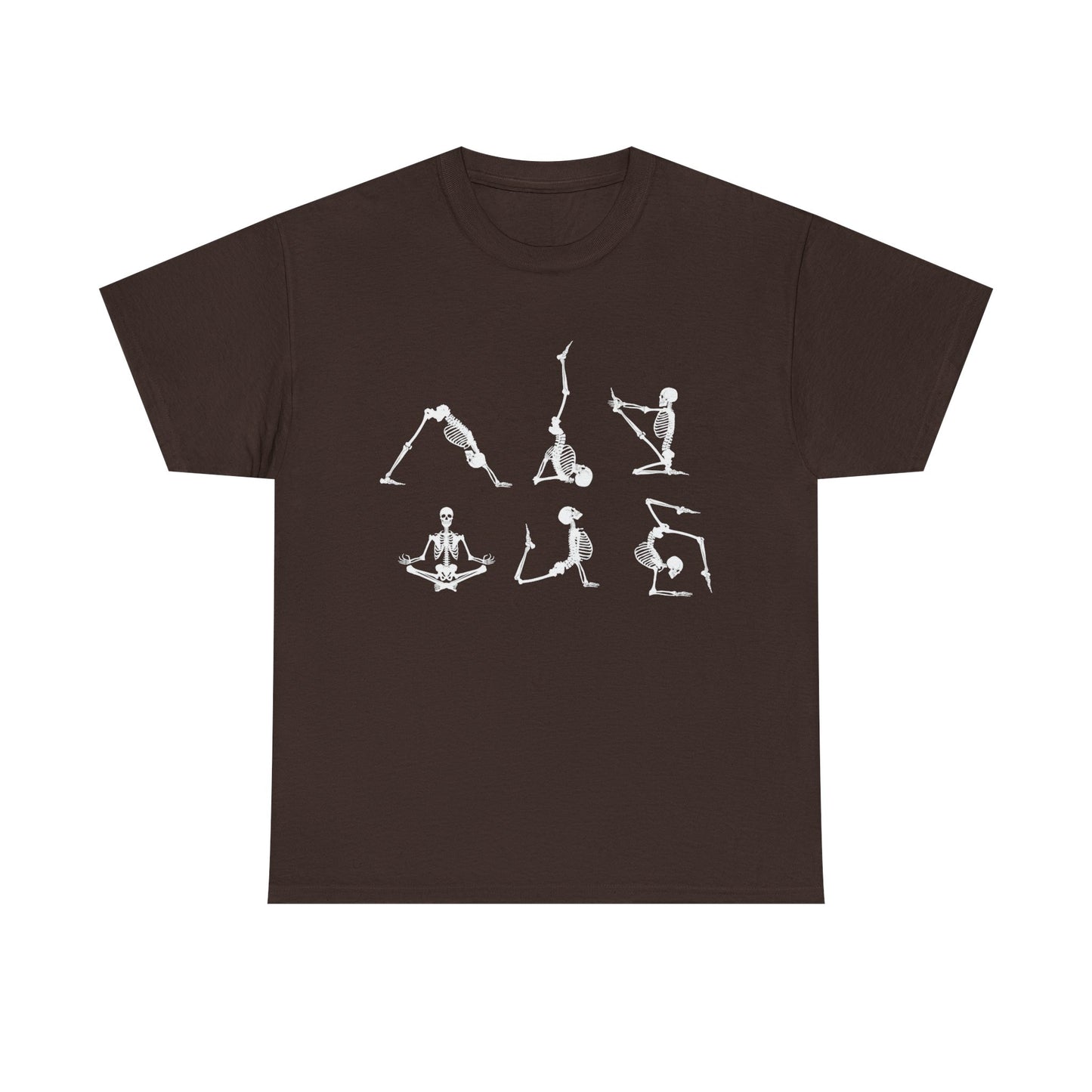 Skeleton, Yoga, Halloween, Unisex Heavy Cotton Tee