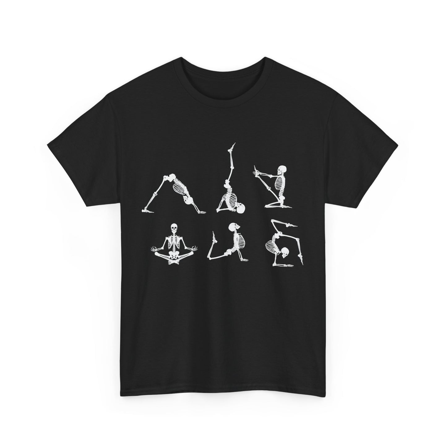 Skeleton, Yoga, Halloween, Unisex Heavy Cotton Tee