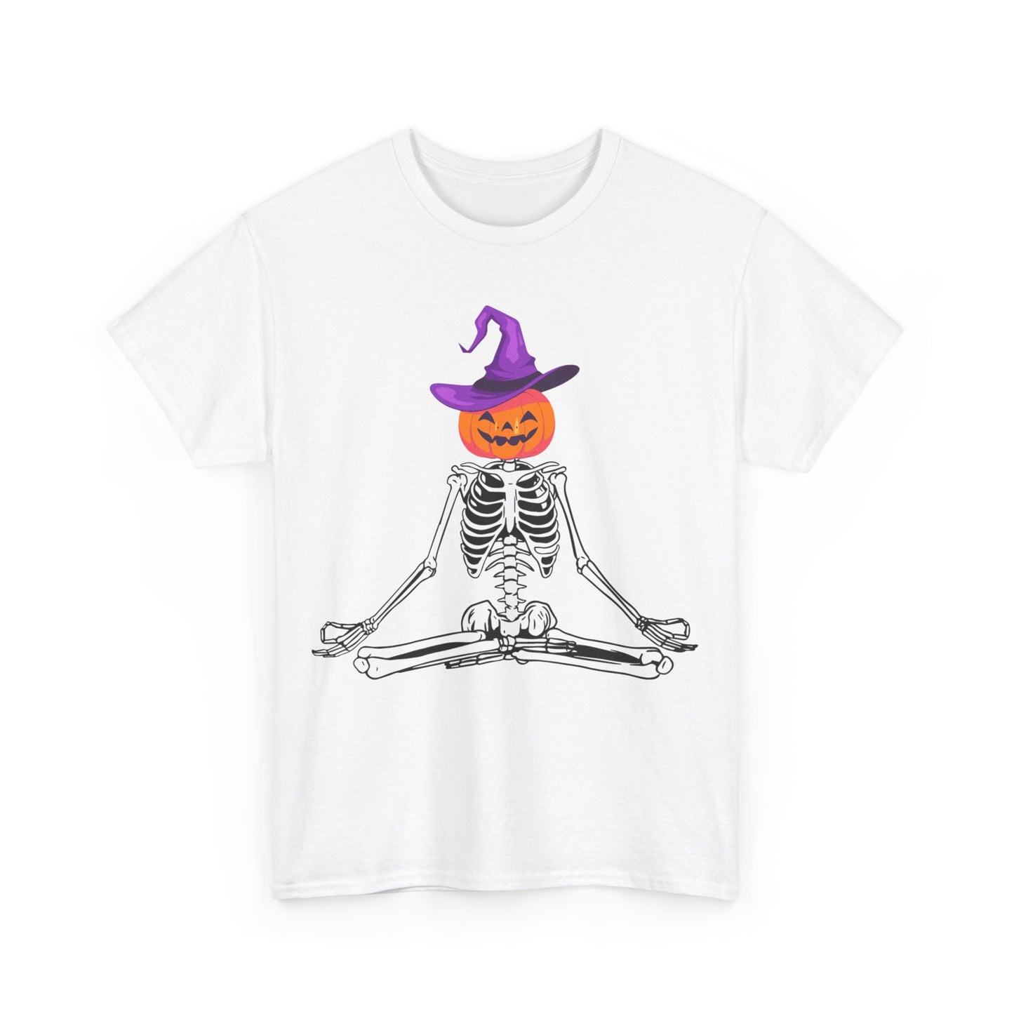 Namaste Skeleton Halloween, Unisex Heavy Cotton Tee