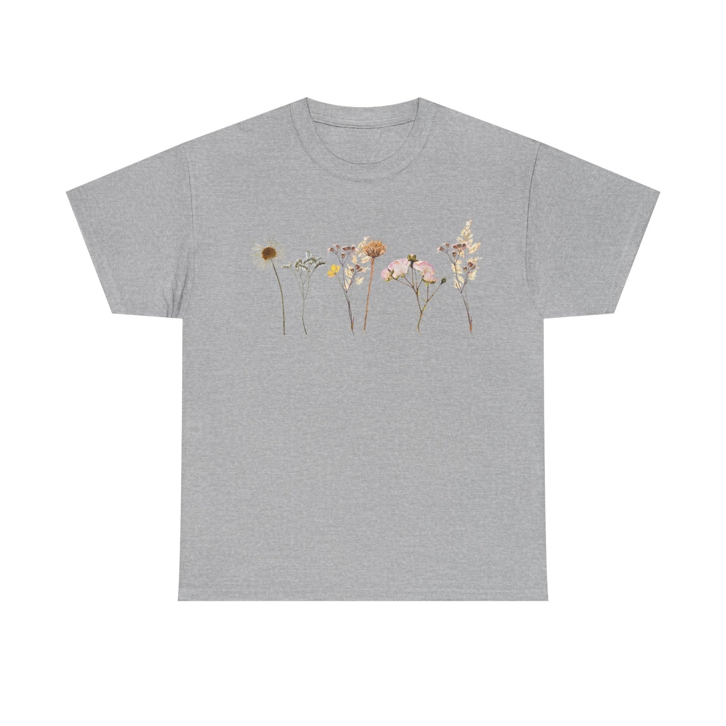 Flowery T-Shirt, Pretty,  Heavy Cotton Tee