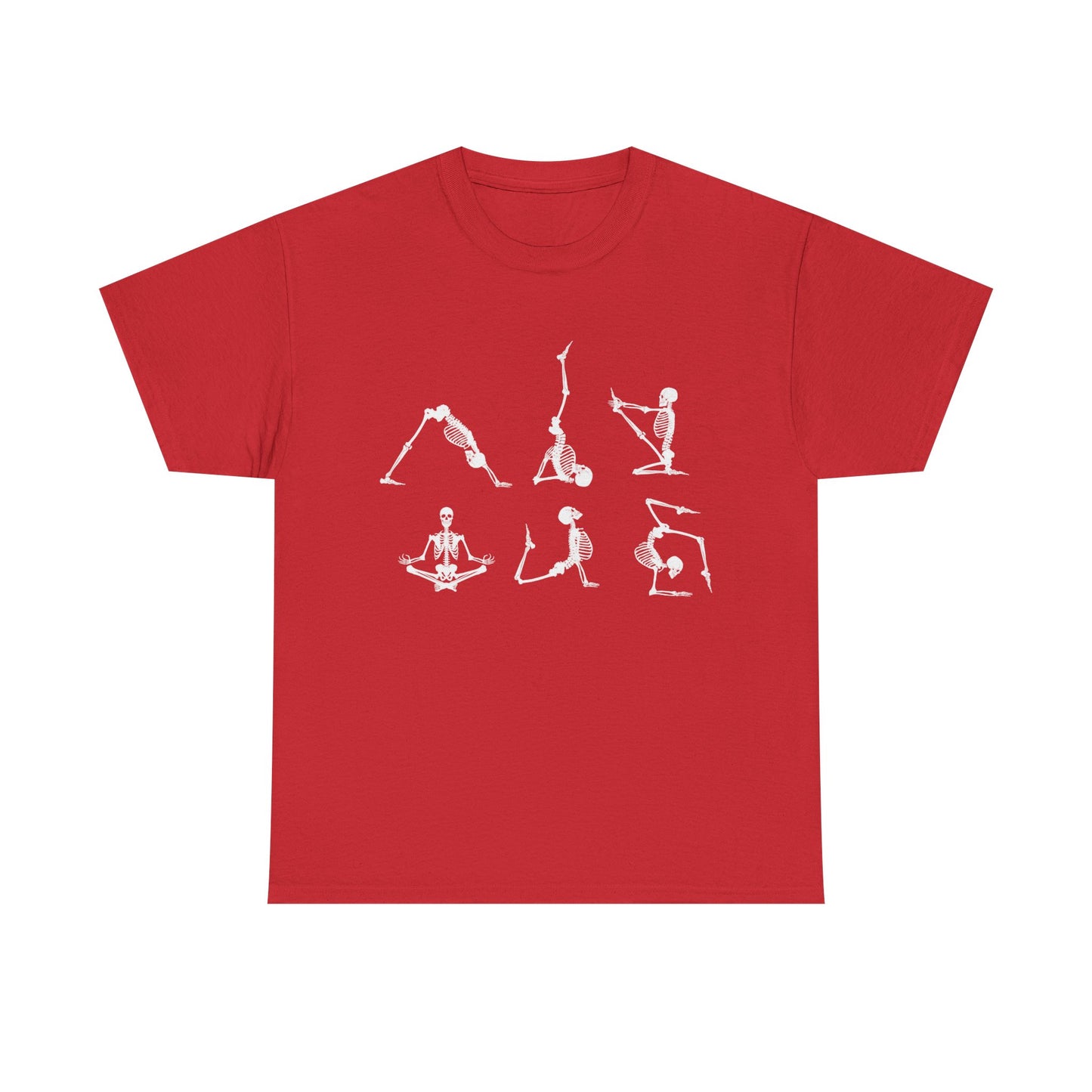 Skeleton, Yoga, Halloween, Unisex Heavy Cotton Tee