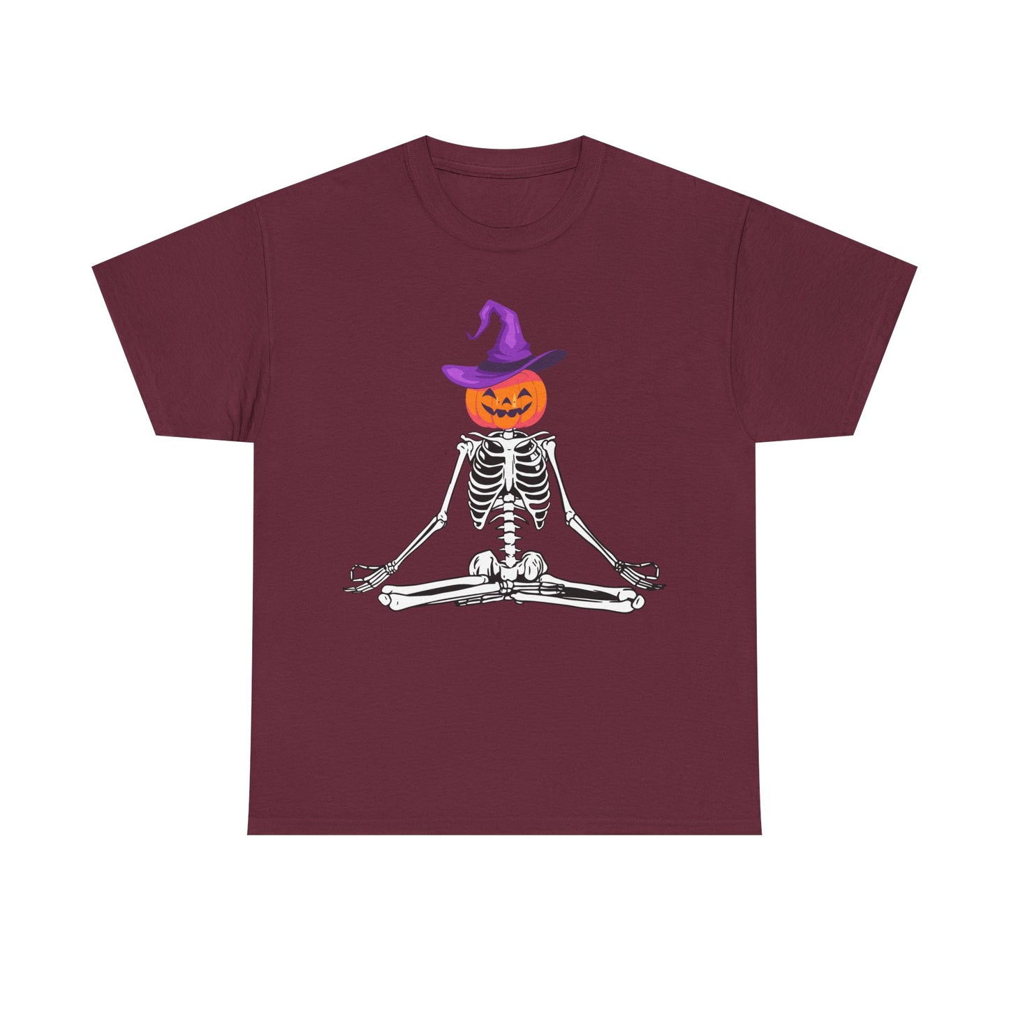Namaste Skeleton Halloween, Unisex Heavy Cotton Tee