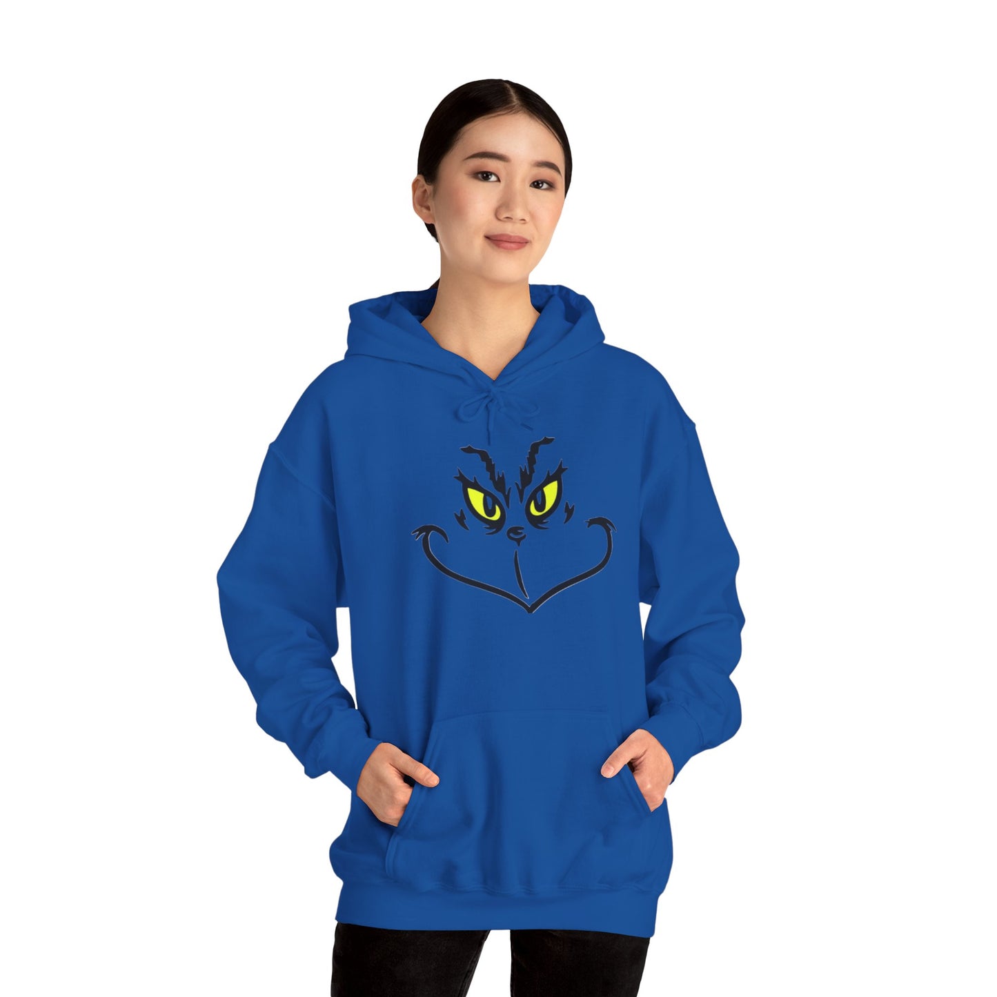 Holiday Spirit Hoodie: Cozy Unisex Sweatshirt with Grinch and Reindeer Design, Perfect for Christmas, Gift for Friends, Warm, Fun, Festive