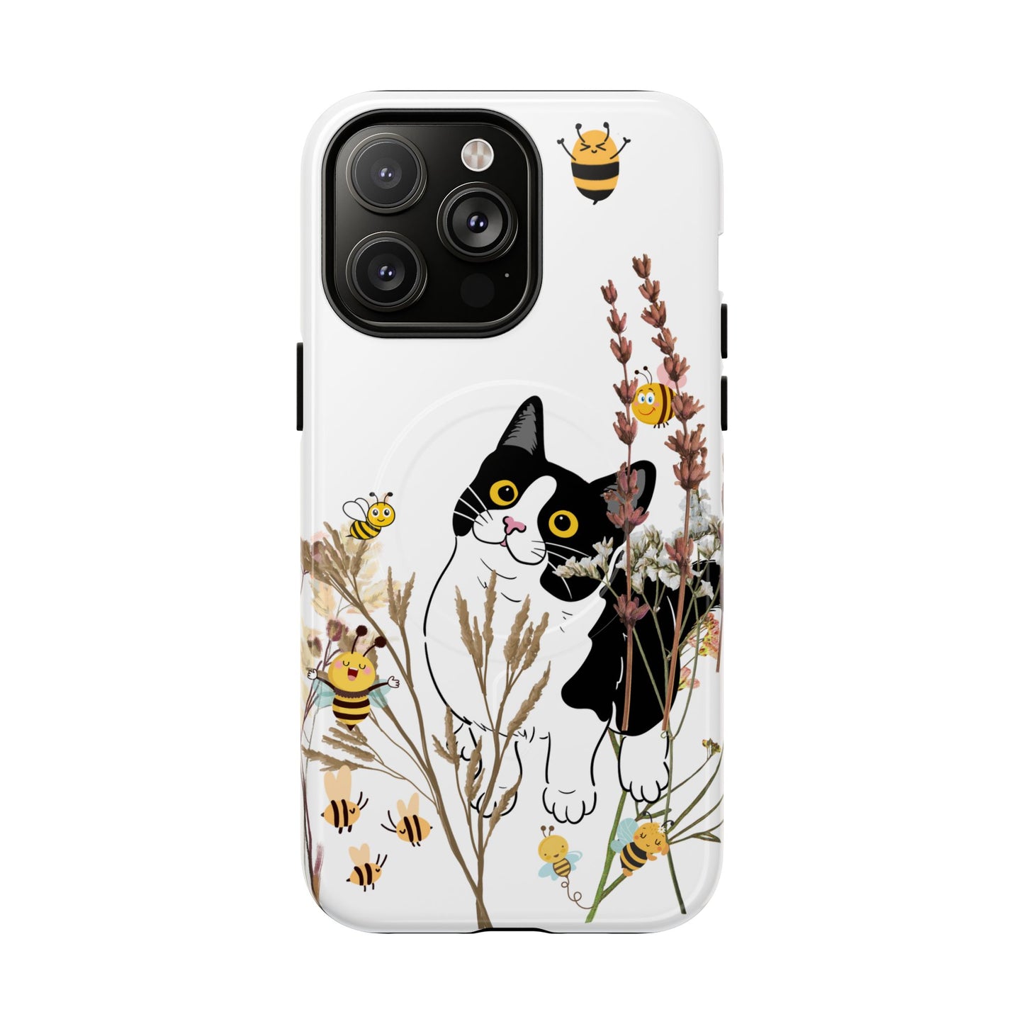 Cat Themed Tough Magnetic Phone Case, Cute Animal Design, Durable Protection, Gift for Cat Lovers, Fun Home Decor, Nature Inspired