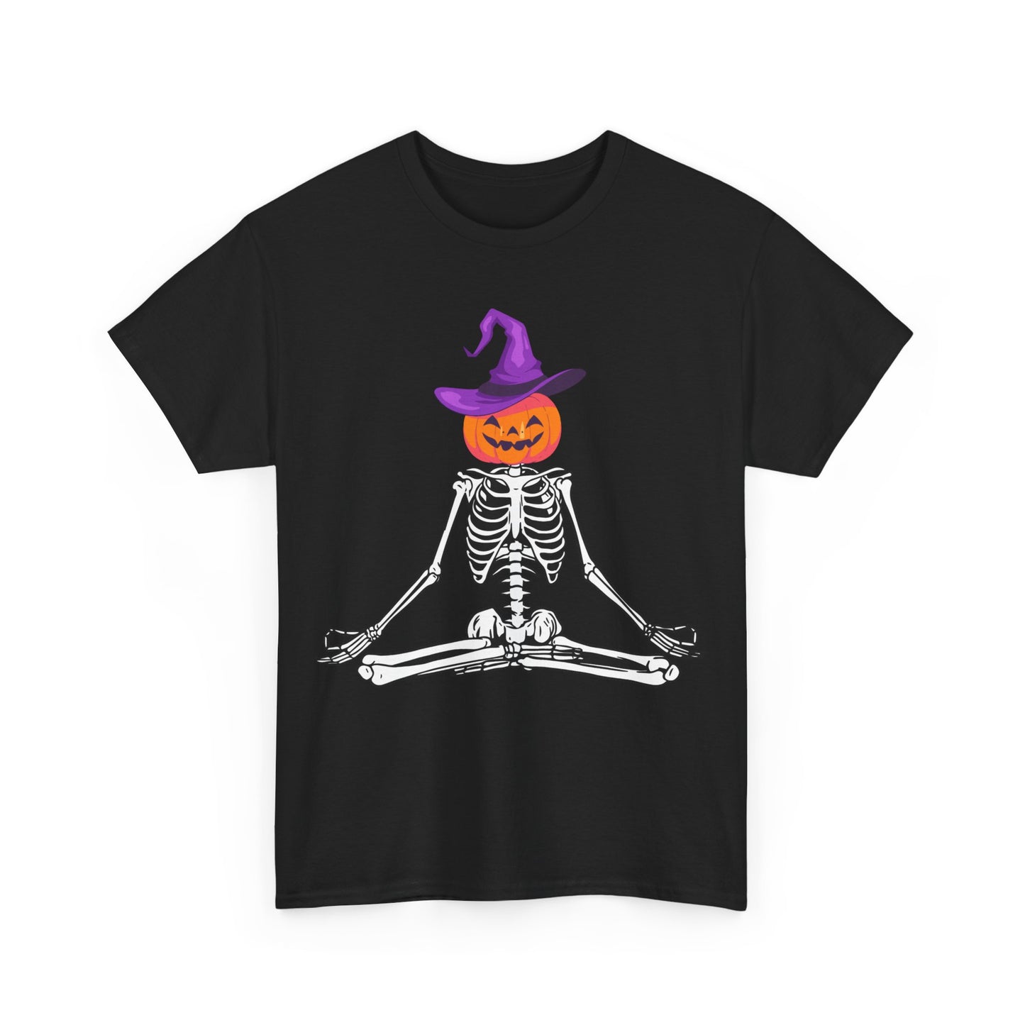 Namaste Skeleton Halloween, Unisex Heavy Cotton Tee