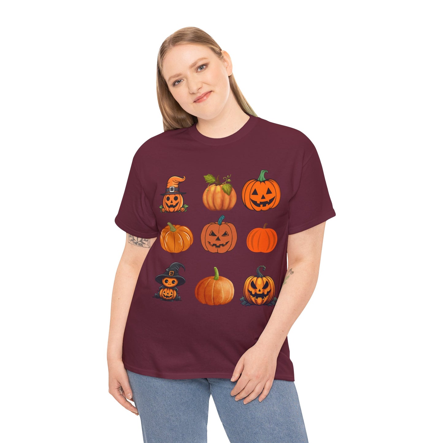 Tic Tac Toe Halloween Pumpkin T-Shirt, Unisex Cotton Tee