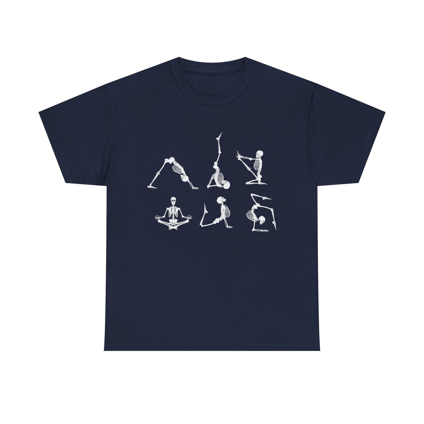 Skeleton, Yoga, Halloween, Unisex Heavy Cotton Tee