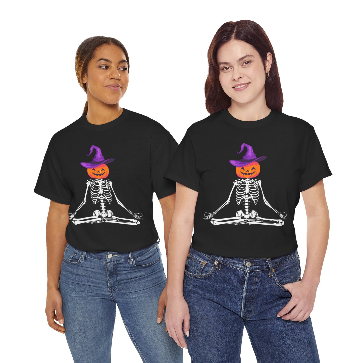 Namaste Skeleton Halloween, Unisex Heavy Cotton Tee