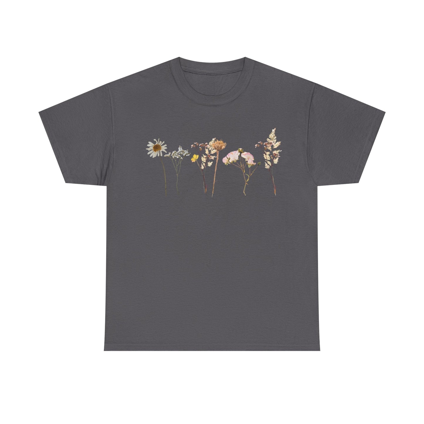 Flowery T-Shirt, Pretty,  Heavy Cotton Tee