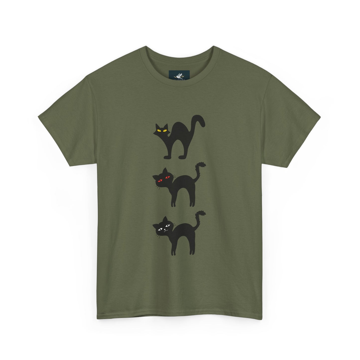 Halloween Cats Tee with Glowing Eyes