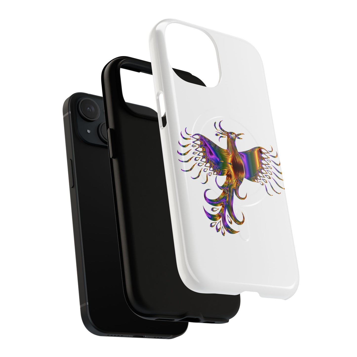 Vibrant Phoenix Magnetic Phone Case, Tough Phone Cover, Unique Smartphone Accessory, Gift for Tech Lovers, Holiday Essentials