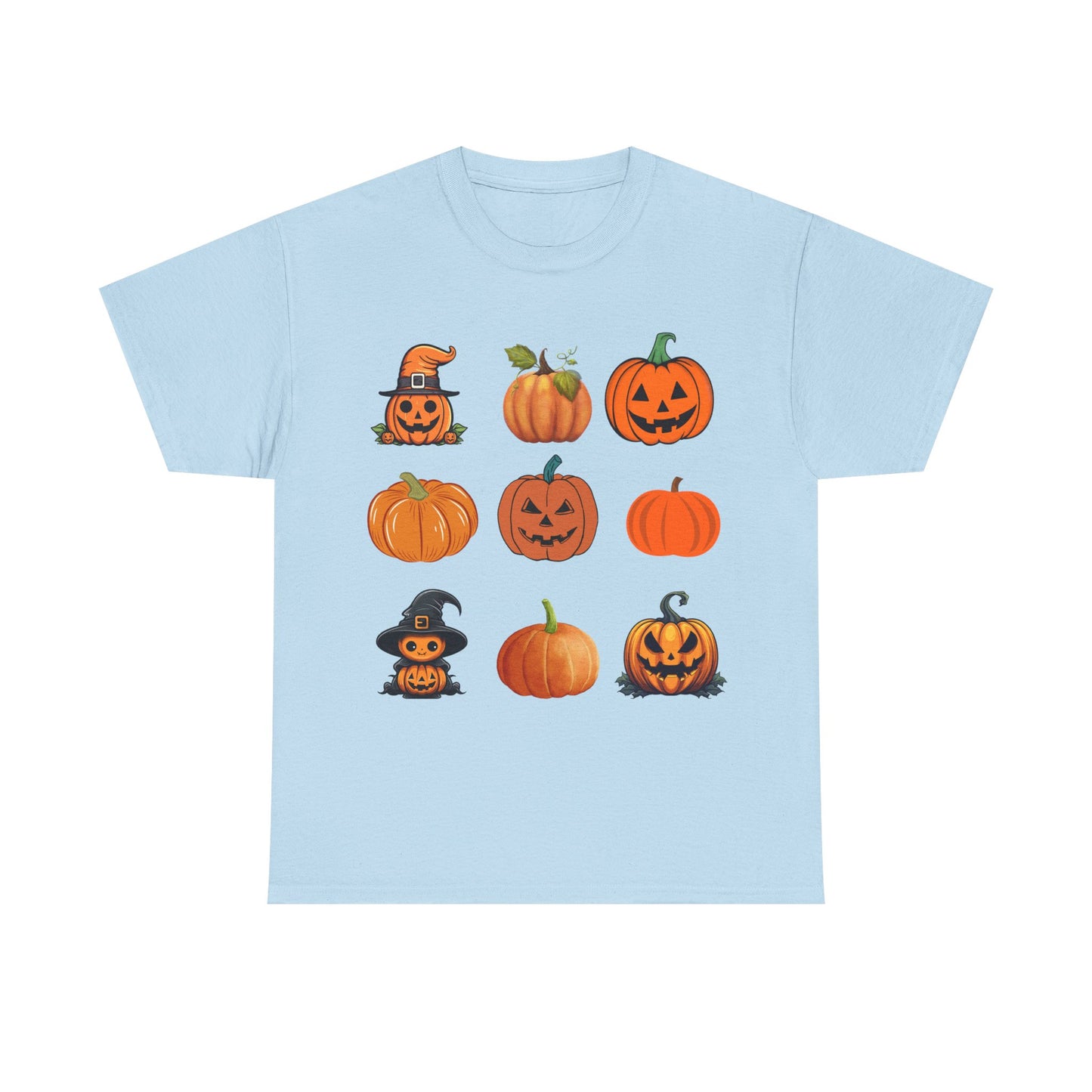 Tic Tac Toe Halloween Pumpkin T-Shirt, Unisex Cotton Tee