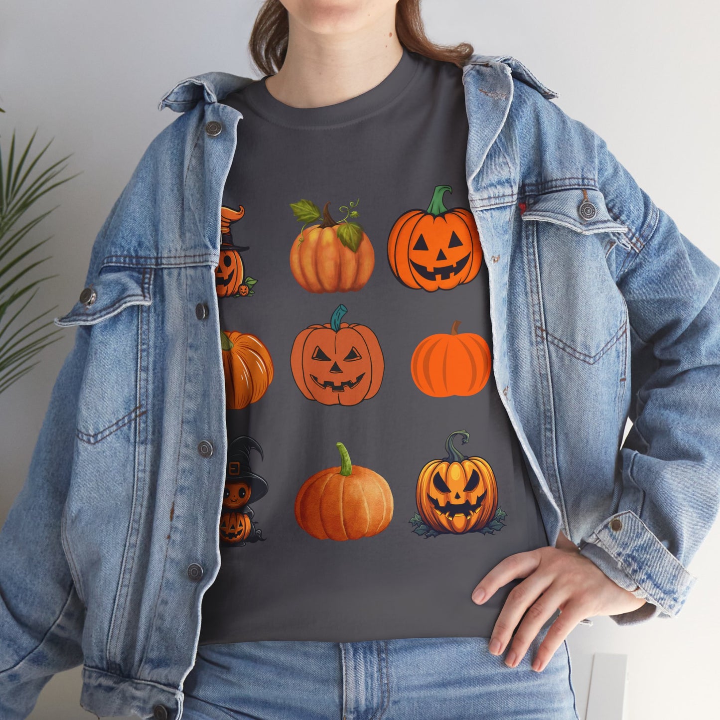 Tic Tac Toe Halloween Pumpkin T-Shirt, Unisex Cotton Tee