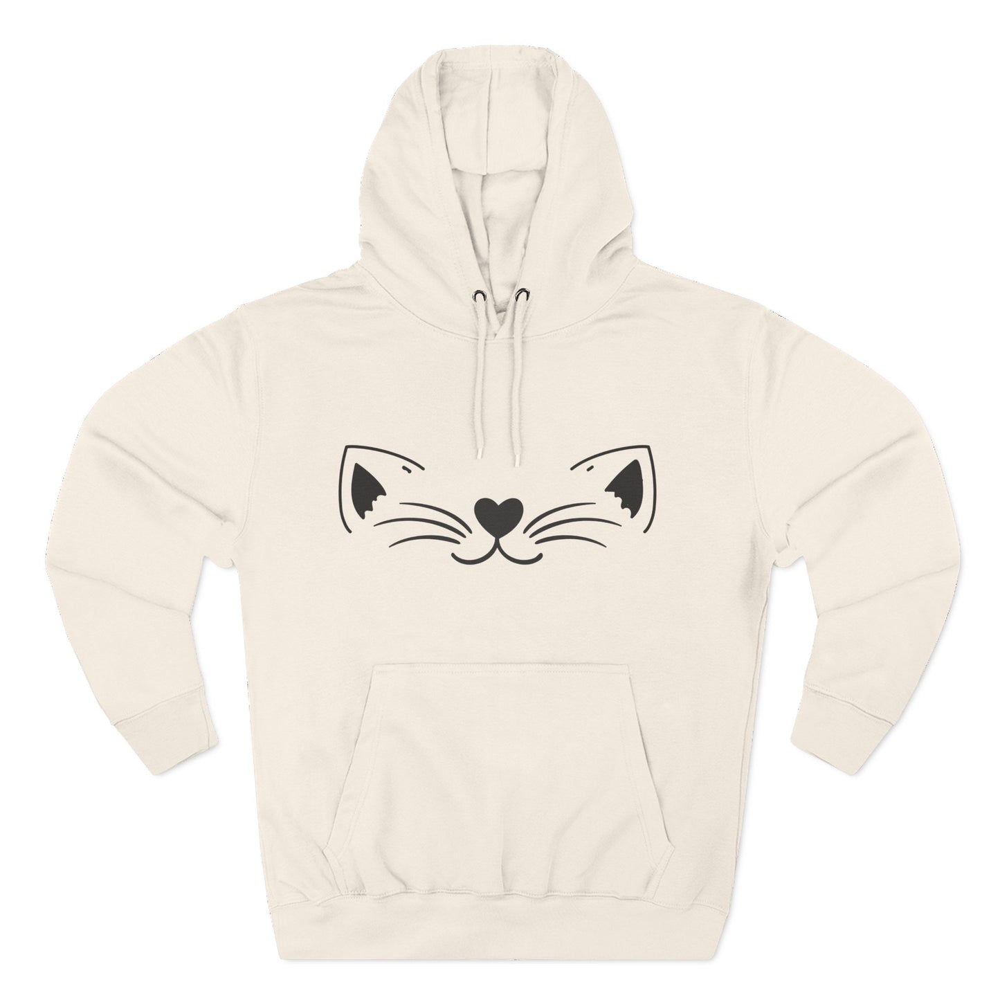Cute Cat Fleece Hoodie - Cozy Cat Lover Apparel, Perfect for Gifts, Winter Wear, Cat Mom, Pet Lover,