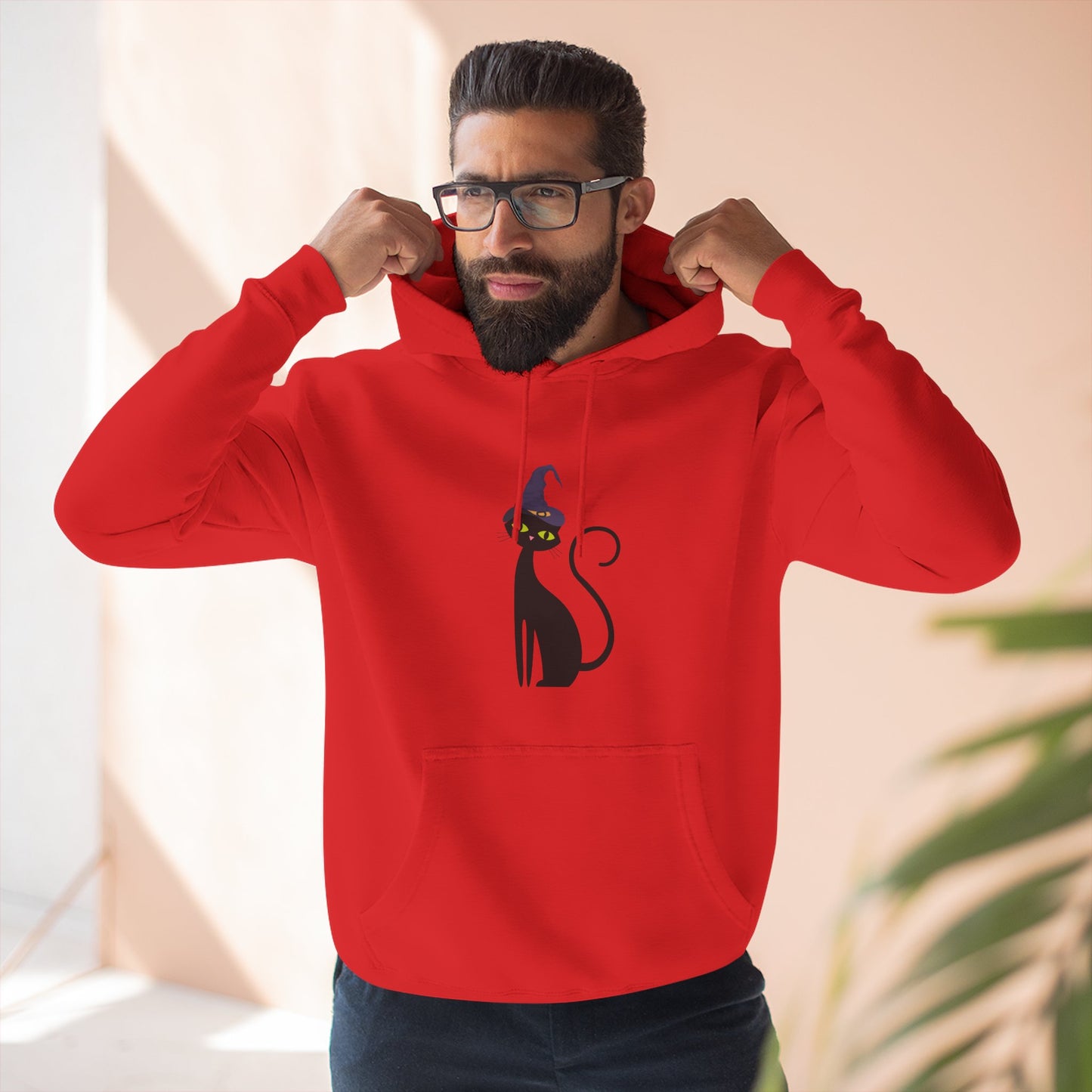 Cozy Cat-Inspired Fleece Hoodie: Perfect for Cat Lovers, Halloween, Casual Wear, Gift for Friends, Cozy Winter Layer